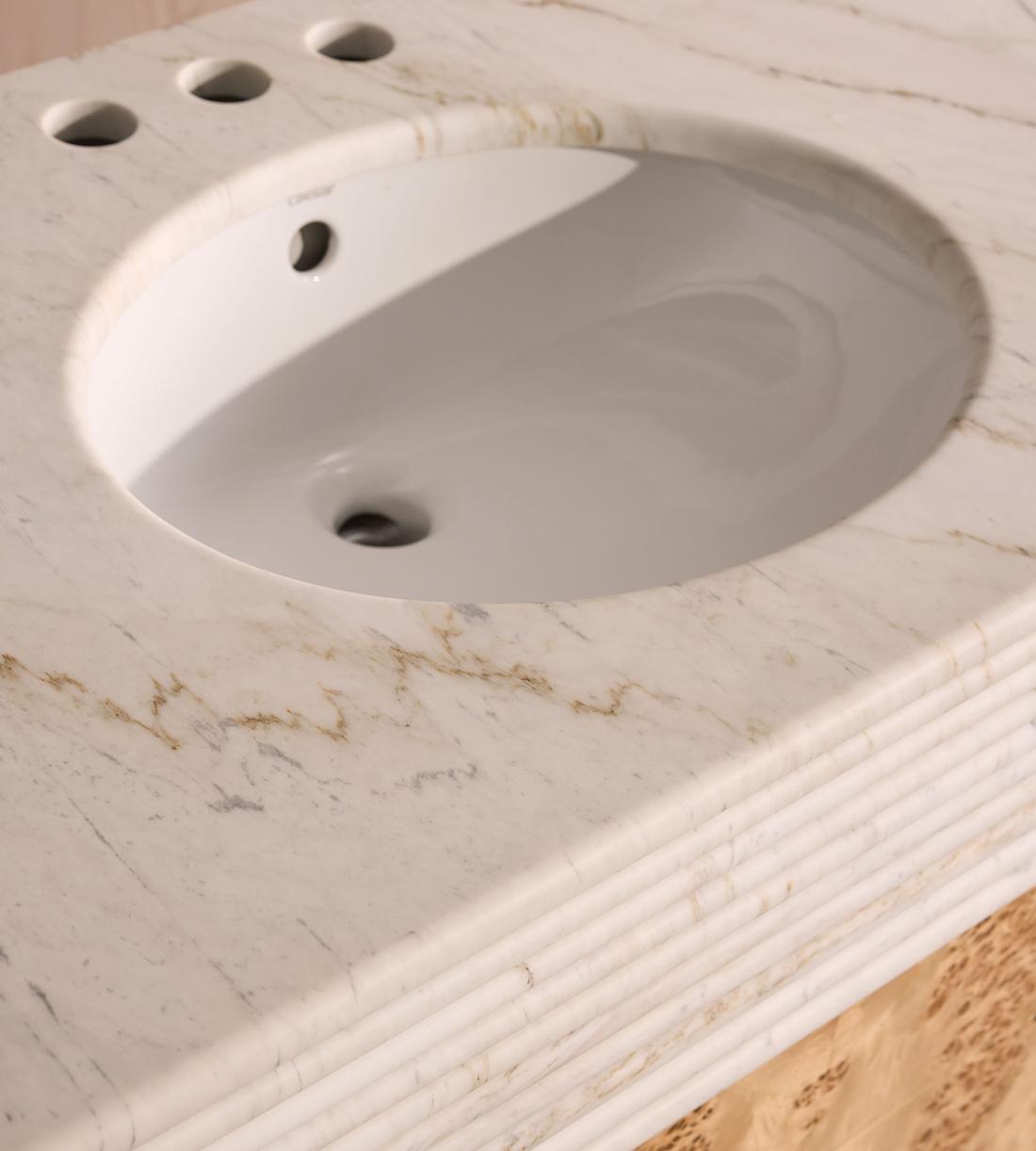 Garbo Single Vanity - Golden Dolomite Marble - Images - Image 5
