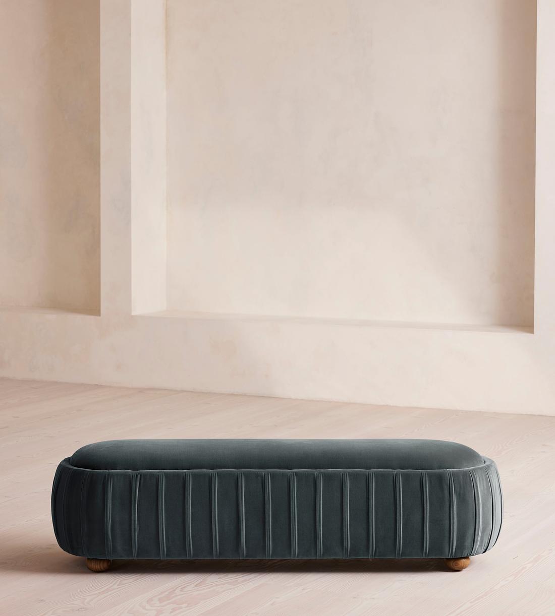 Vivienne Bench - Velvet - Grey Blue - US - Listing - Image 2
