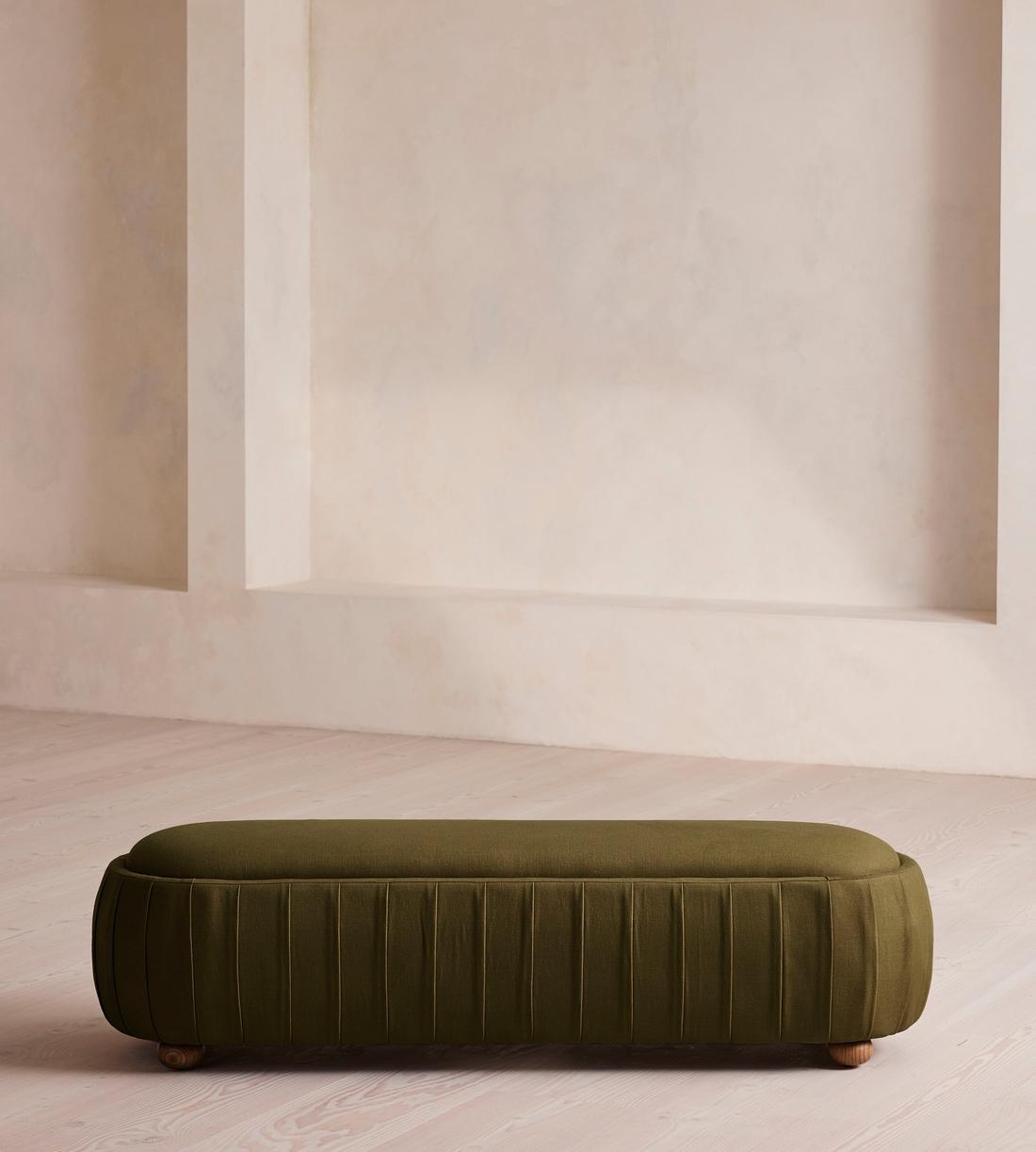 Vivienne Bench - Linen - Olive - US - Listing - Image 2