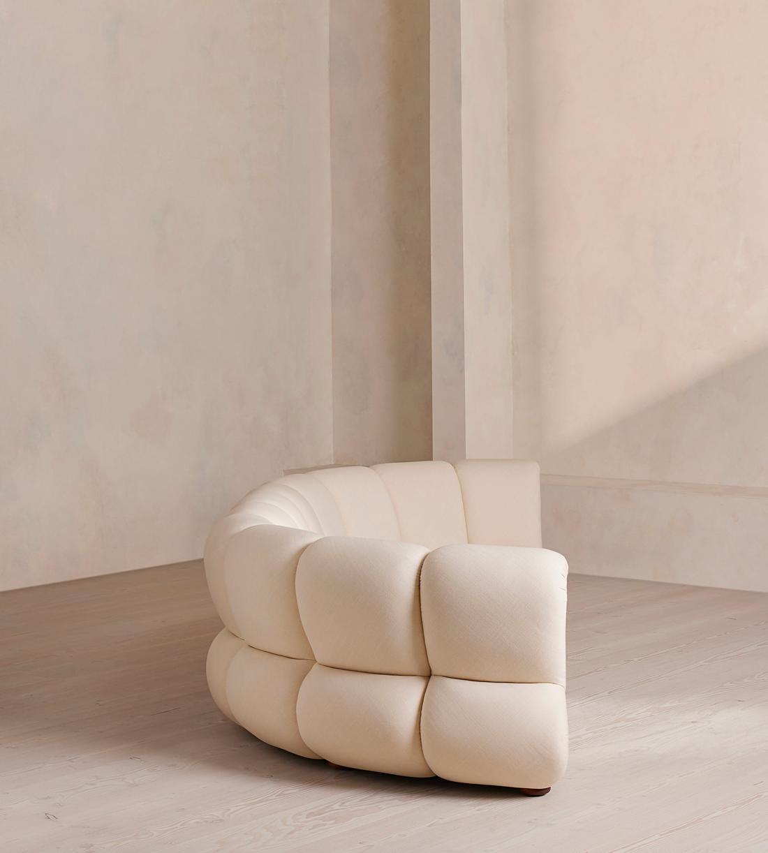 Noelle Outdoor Modular Curved Sofa - Six Seater - Linen - Off White - US - Images - Image 5