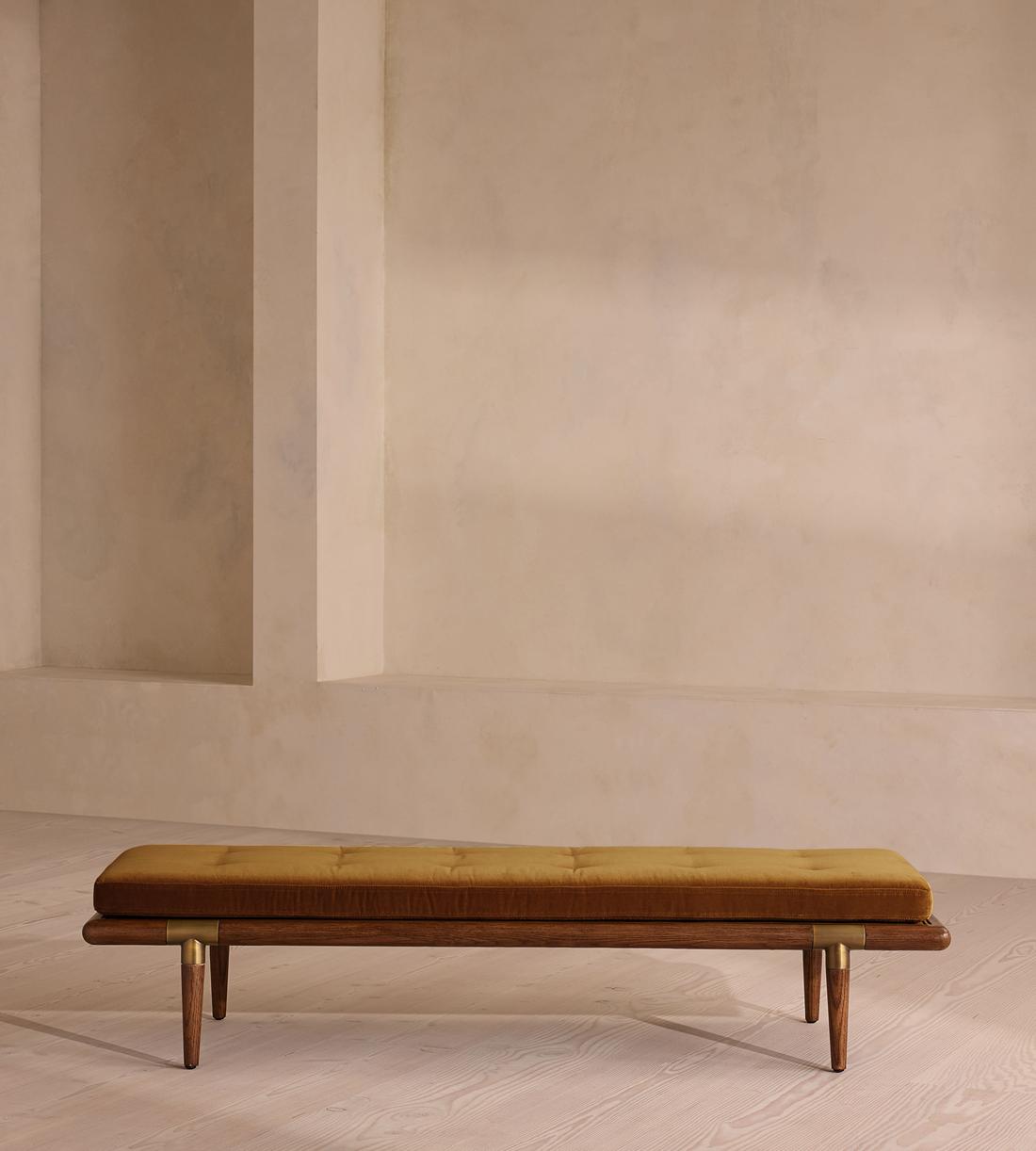 Theodore Bench - Mustard Velvet - US - Listing - Image 2