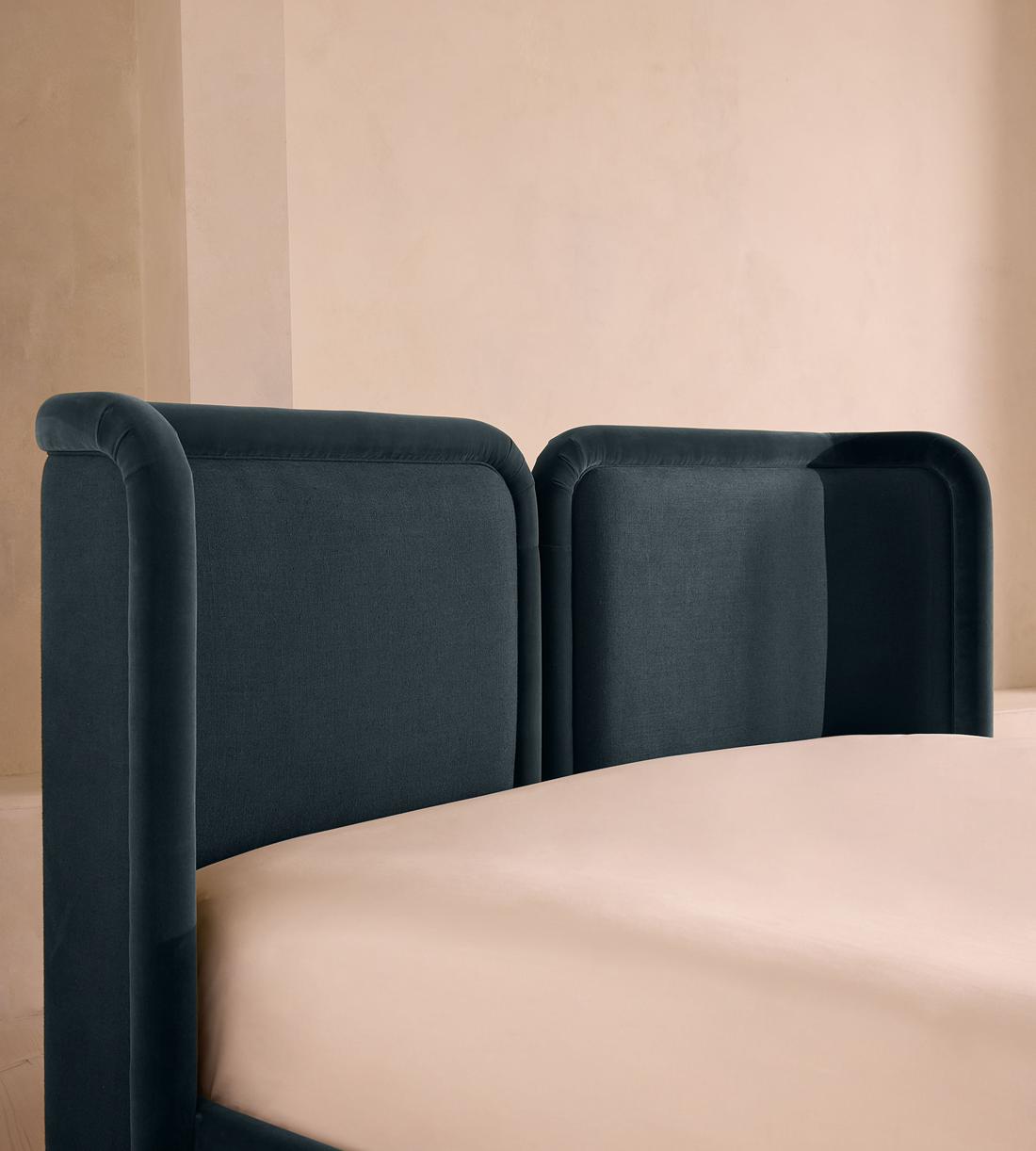 Willem Bed - Superking - Velvet & Linen - Grey Blue - Images - Image 5