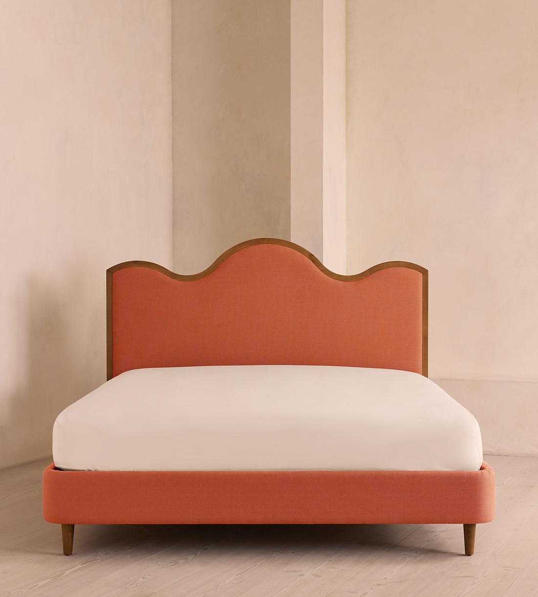 Aubrey Bed, King, Linen, Antique Rose