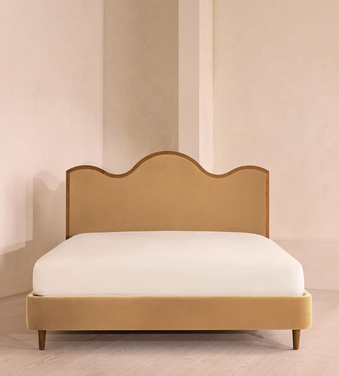 Aubrey Bed - Queen - Velvet - Camel - US - Listing - Image 2