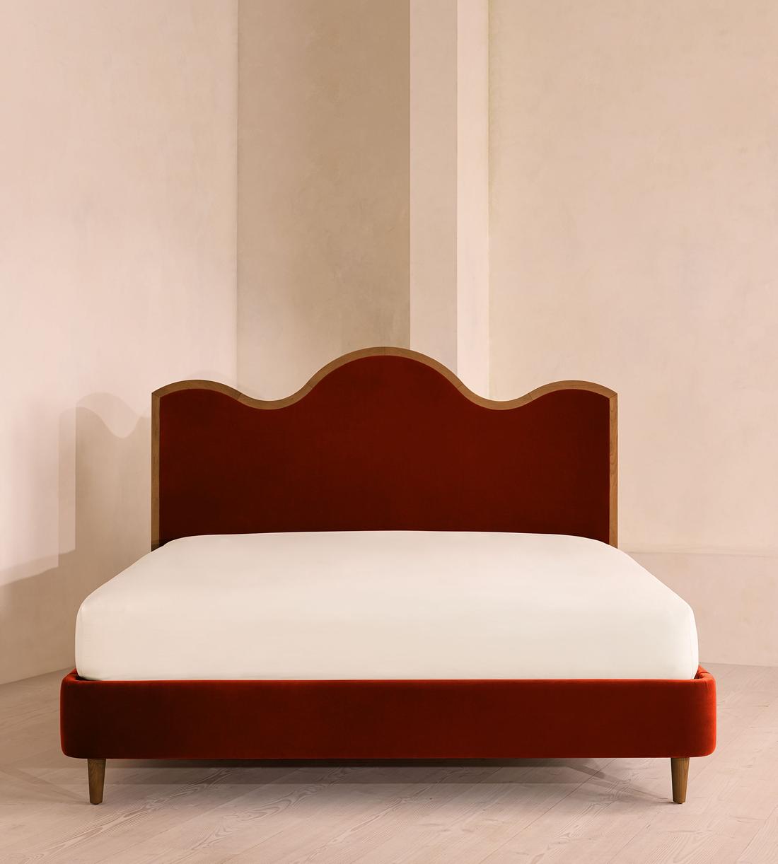 Aubrey Bed - Queen - Velvet - Rust - US - Listing - Image 2