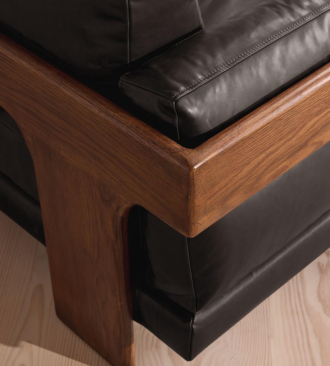 Marcia Three Seater Sofa - Leather - Black - US - Images - Image 5