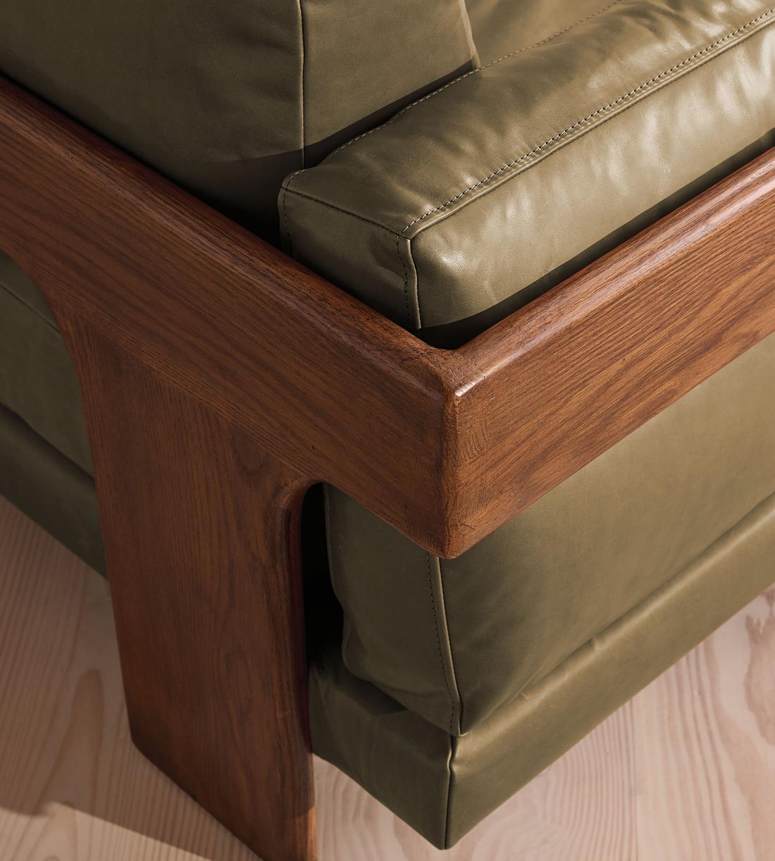 Marcia Three Seater Sofa - Leather - Moss - US - Images - Image 5