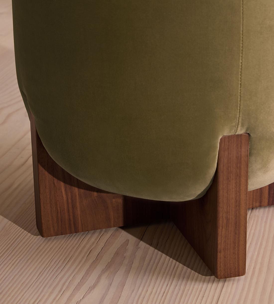 Eldon Stool - Walnut - Velvet - Lichen - US - Images - Image 4