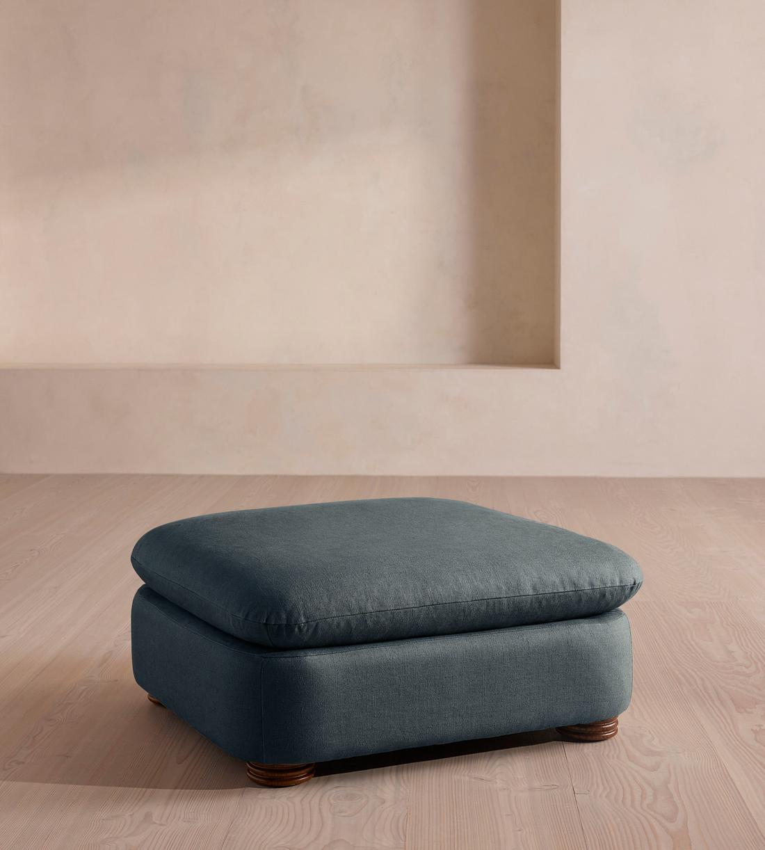 Rava Ottoman - Linen - Prussian Blue - Listing - Image 2