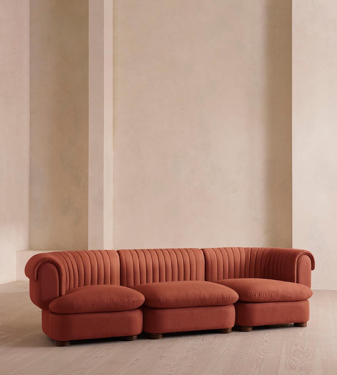 Rava Modular Sofa - Four Seater - Linen - Sienna - Listing - Image 1