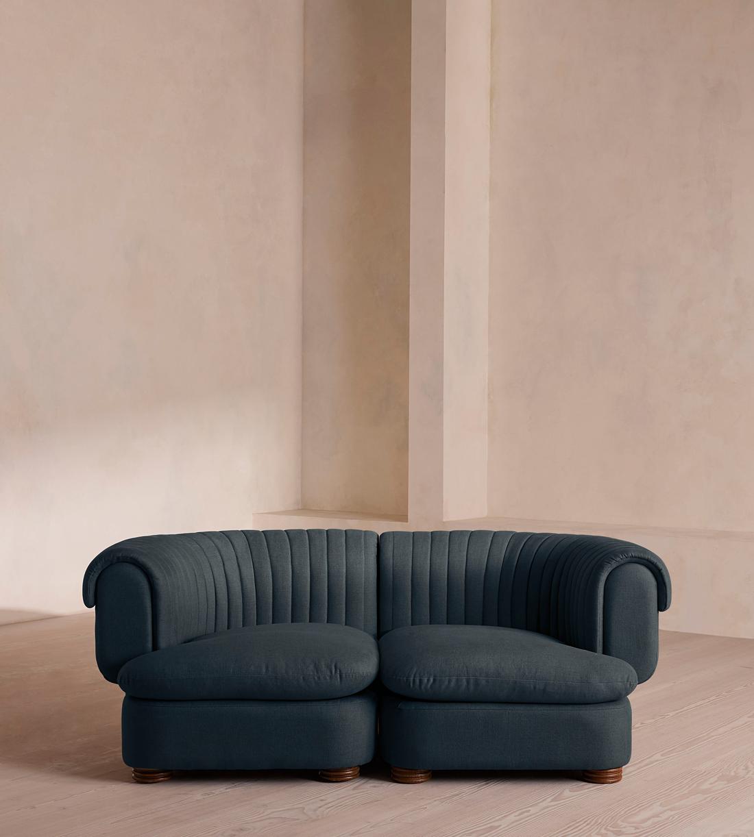 Rava Modular Sofa - Three Seater - Linen - Prussian Blue - Listing - Image 2