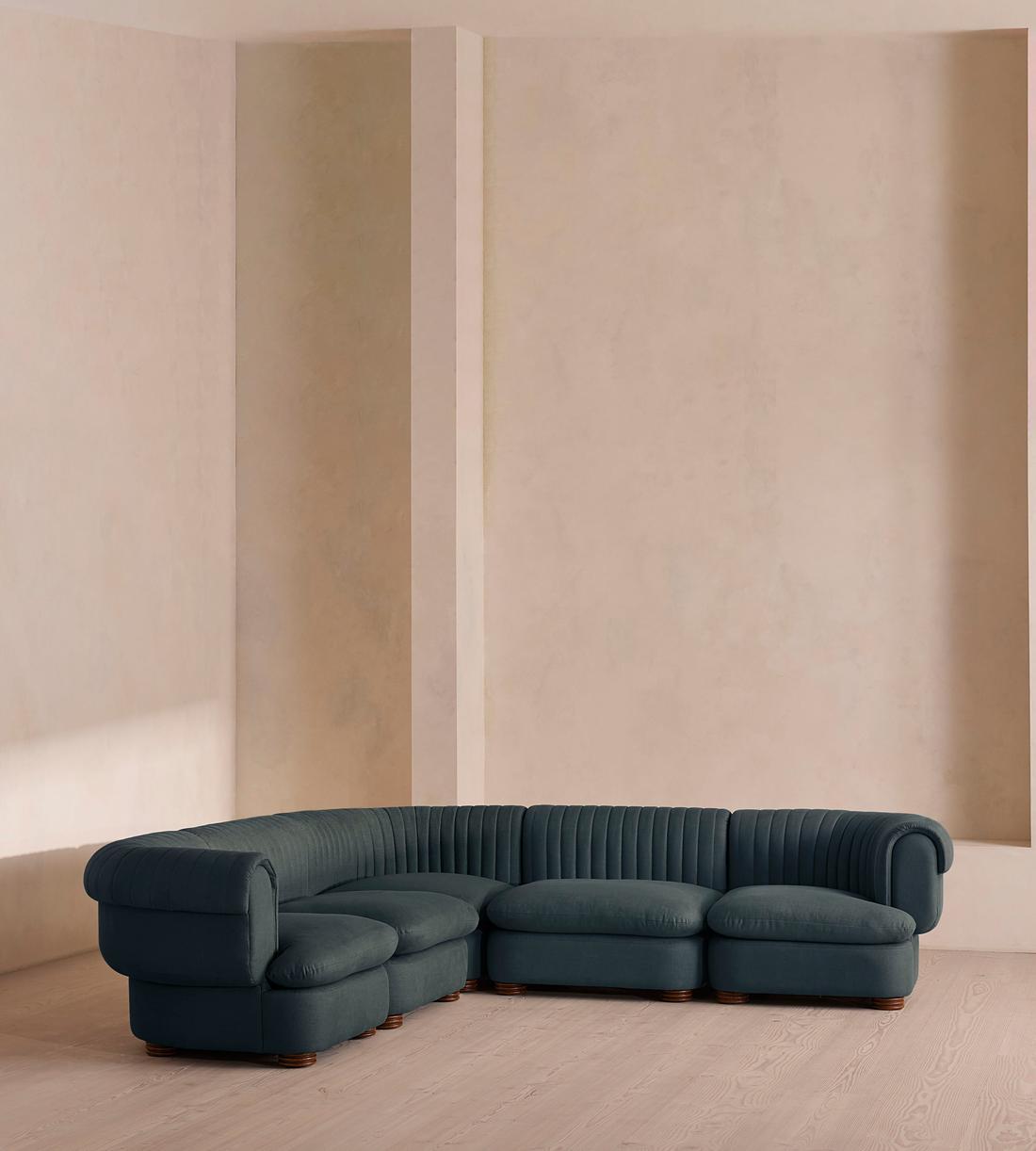Rava Modular Sofa - Corner Sofa - Linen - Prussian Blue - Listing - Image 2