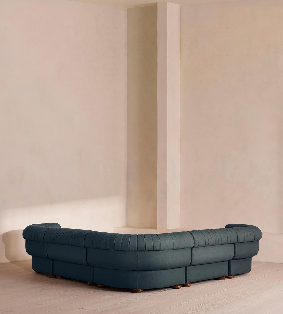 Rava Modular Sofa - Corner Sofa - Linen - Prussian Blue - Images - Image 3