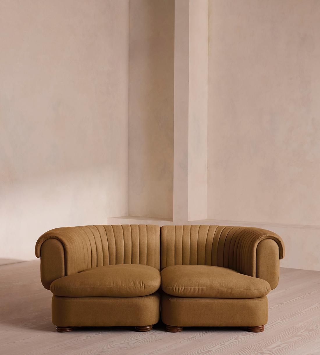 Rava Three Seater Sofa - Linen - Ochre - US - Listing - Image 2