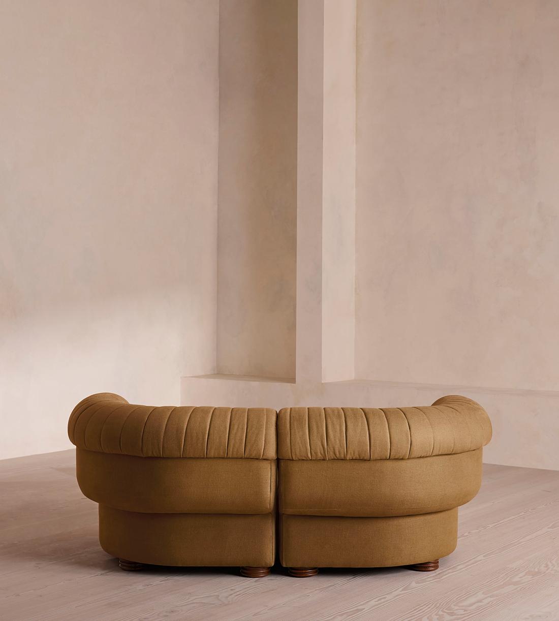 Rava Three Seater Sofa - Linen - Ochre - US - Images - Image 4