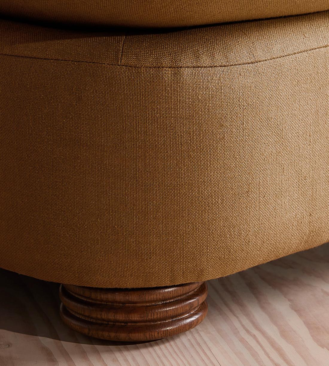 Rava Three Seater Sofa - Linen - Ochre - US - Images - Image 6