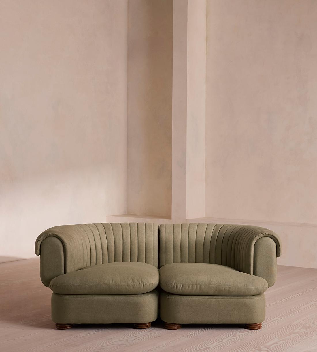 Rava Three Seater Sofa - Linen - Sage - US - Listing - Image 2