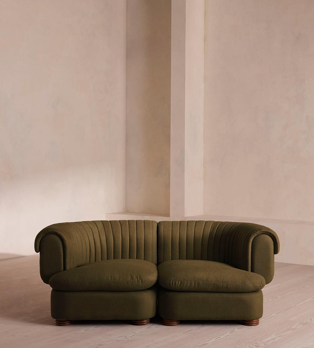 Rava Three Seater Sofa - Linen - Olive - US - Listing - Image 2