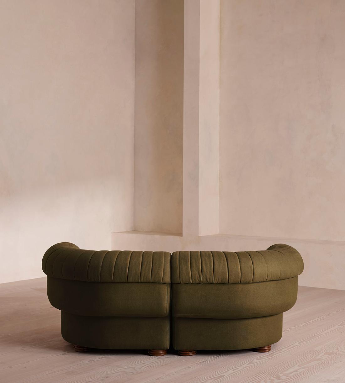 Rava Three Seater Sofa - Linen - Olive - US - Images - Image 4