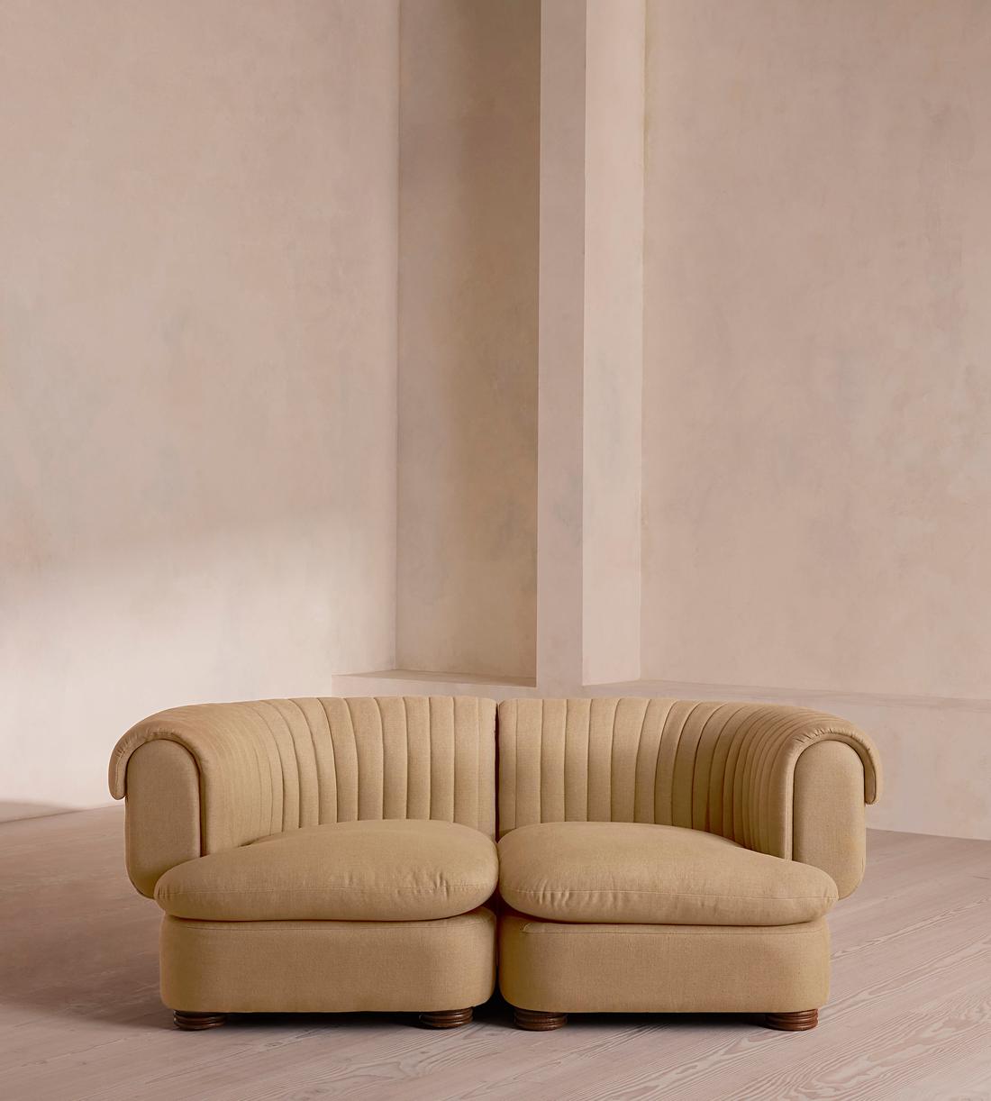 Rava Three Seater Sofa - Linen - Wheat - US - Listing - Image 2