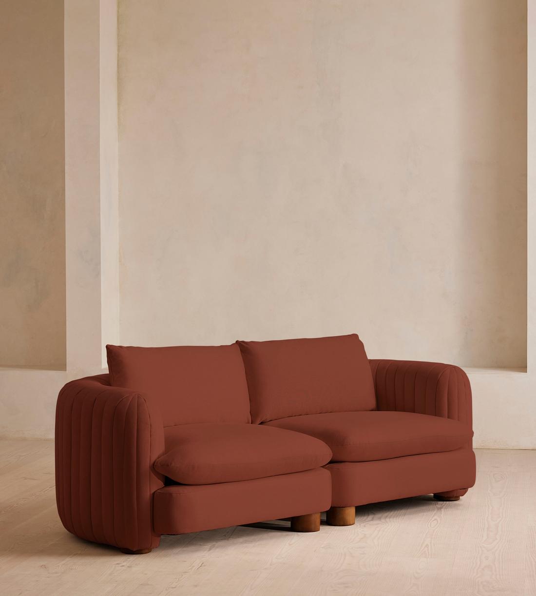 Vivienne Deeper Sit Sectional Sofa - Three Seater - Linen - Sienna - US - Listing - Image 1