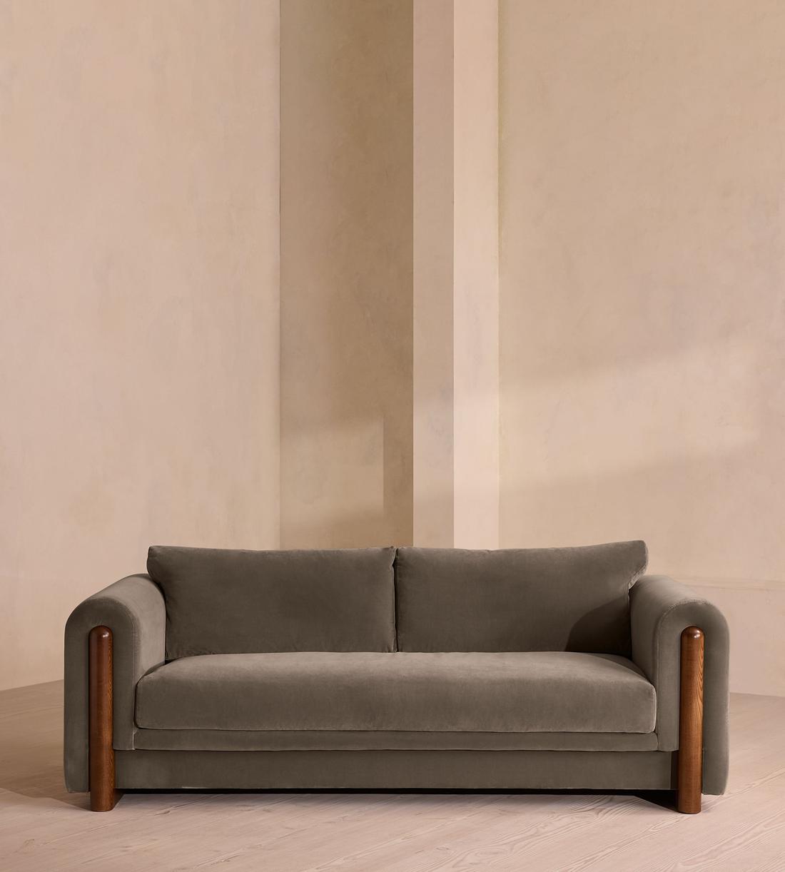 Farrell Three Seater Sofa - Velvet - Taupe - Listing - Image 2