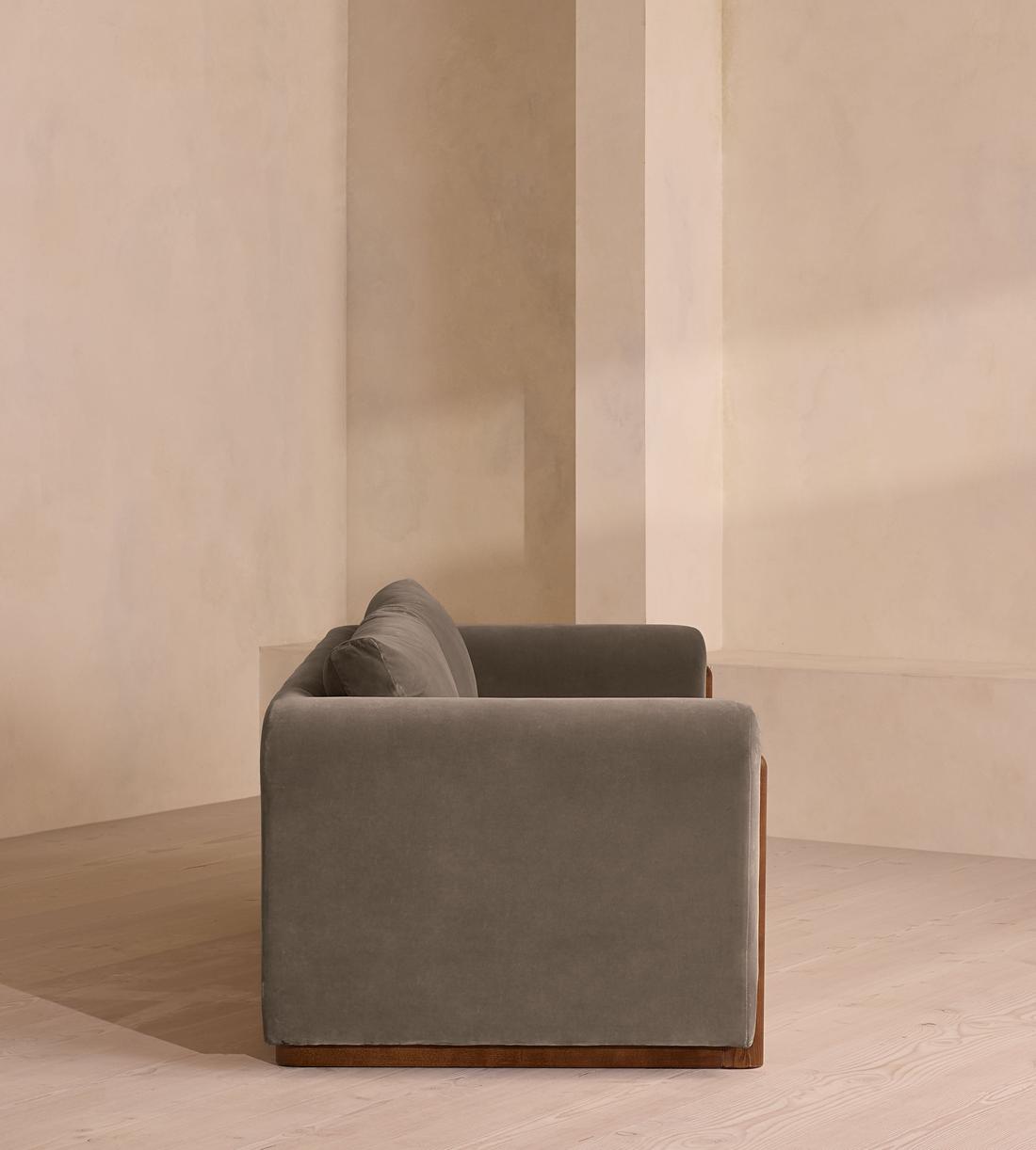 Farrell Three Seater Sofa - Velvet - Taupe - Images - Image 3