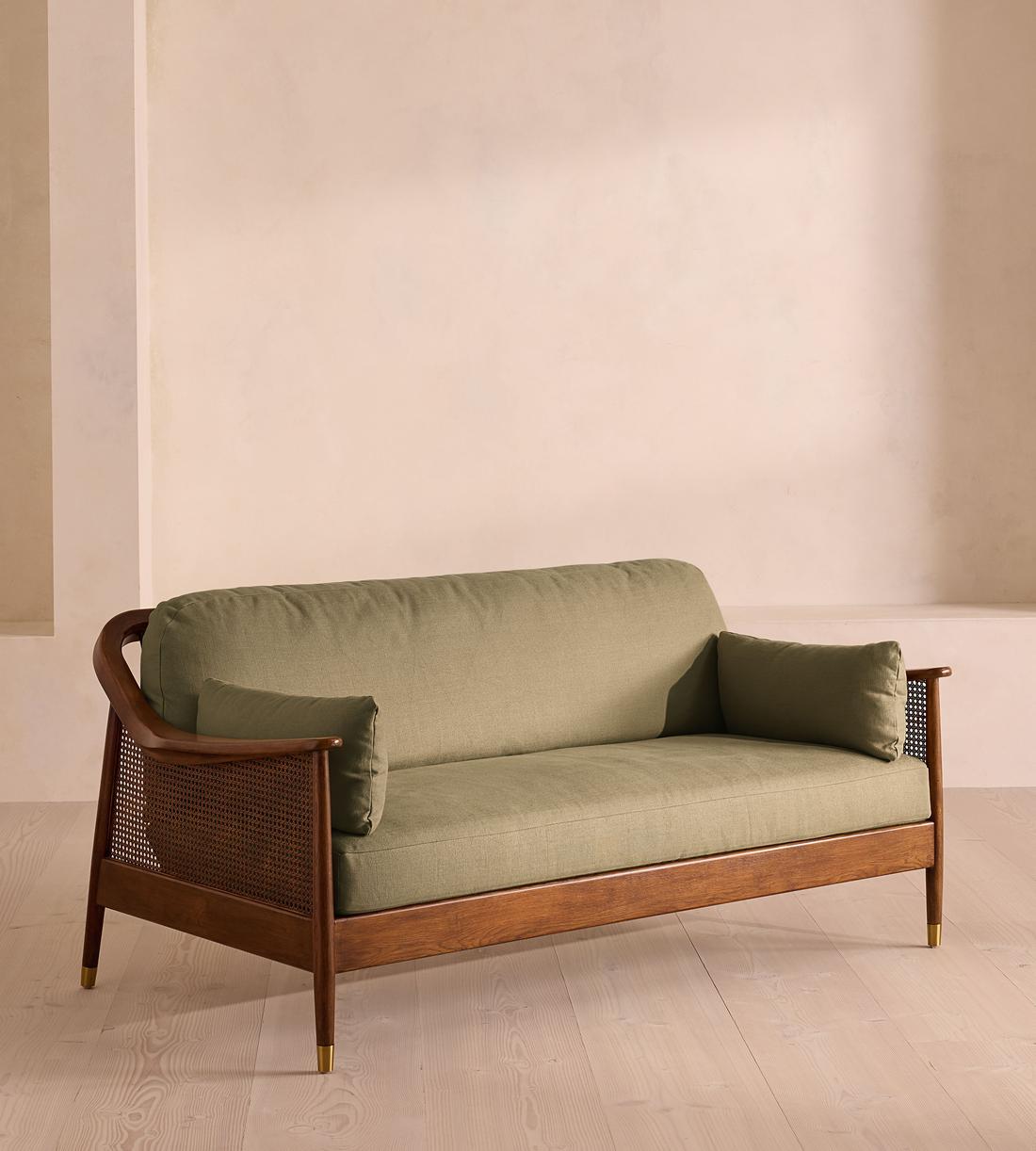Atlanta Three Seater Sofa - Linen - Sage - Listing - Image 1