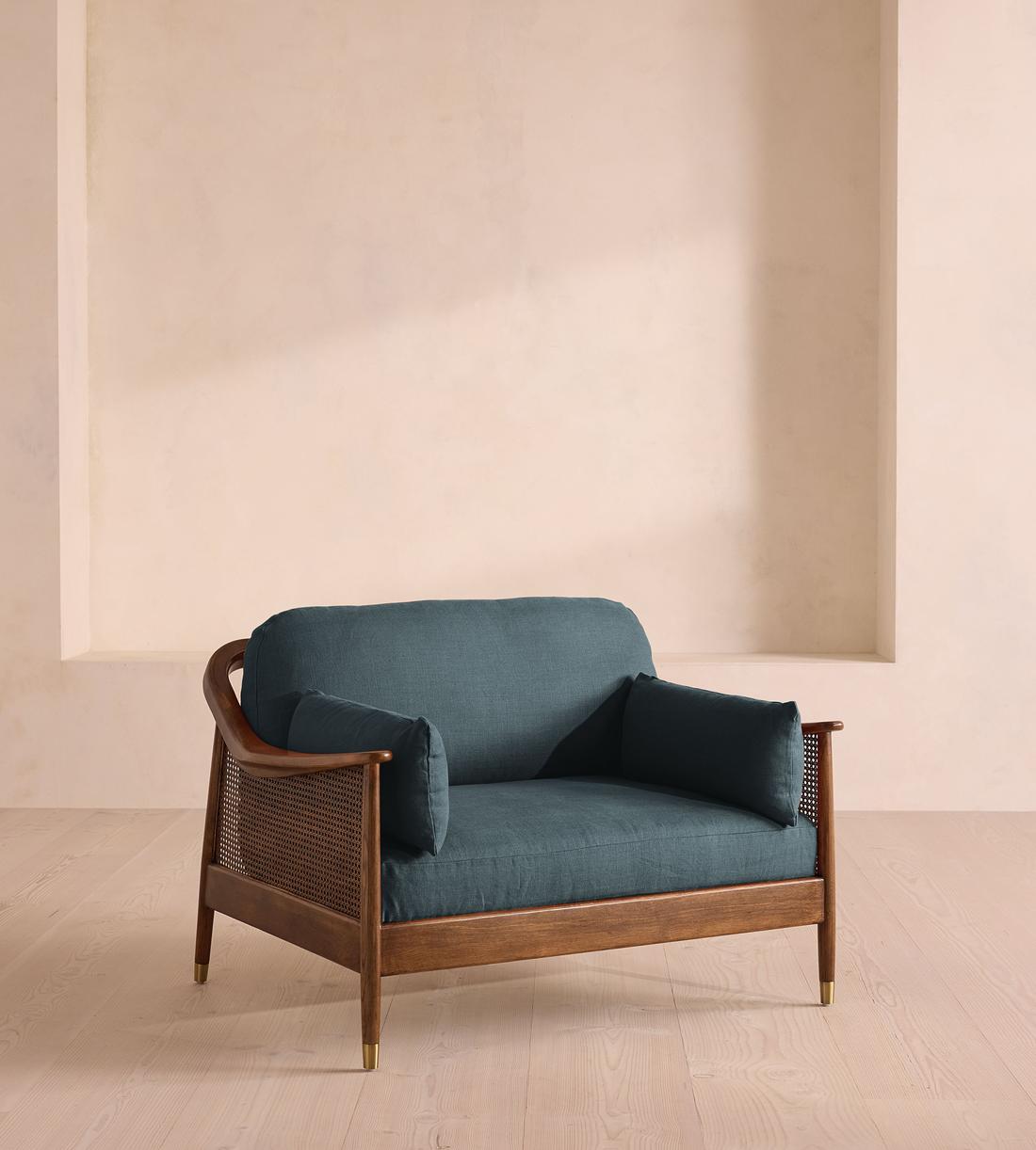 Atlanta Loveseat - Linen - Prussian Blue - US - Listing - Image 1