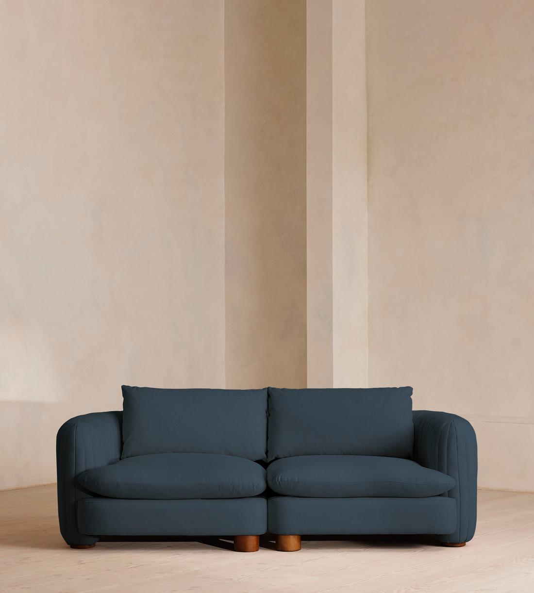 Vivienne Deeper Sit Modular Sofa - Three Seater - Linen - Prussian Blue - Listing - Image 2