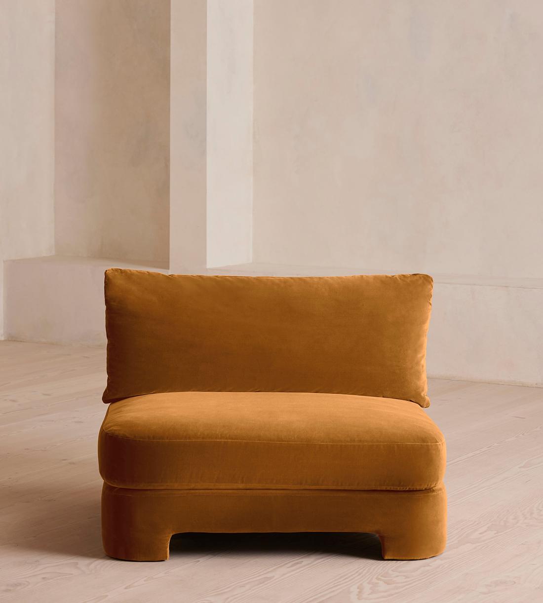Odell Deeper Sit Sectional Sofa - Armless Module - Mustard Velvet - US - Image 1