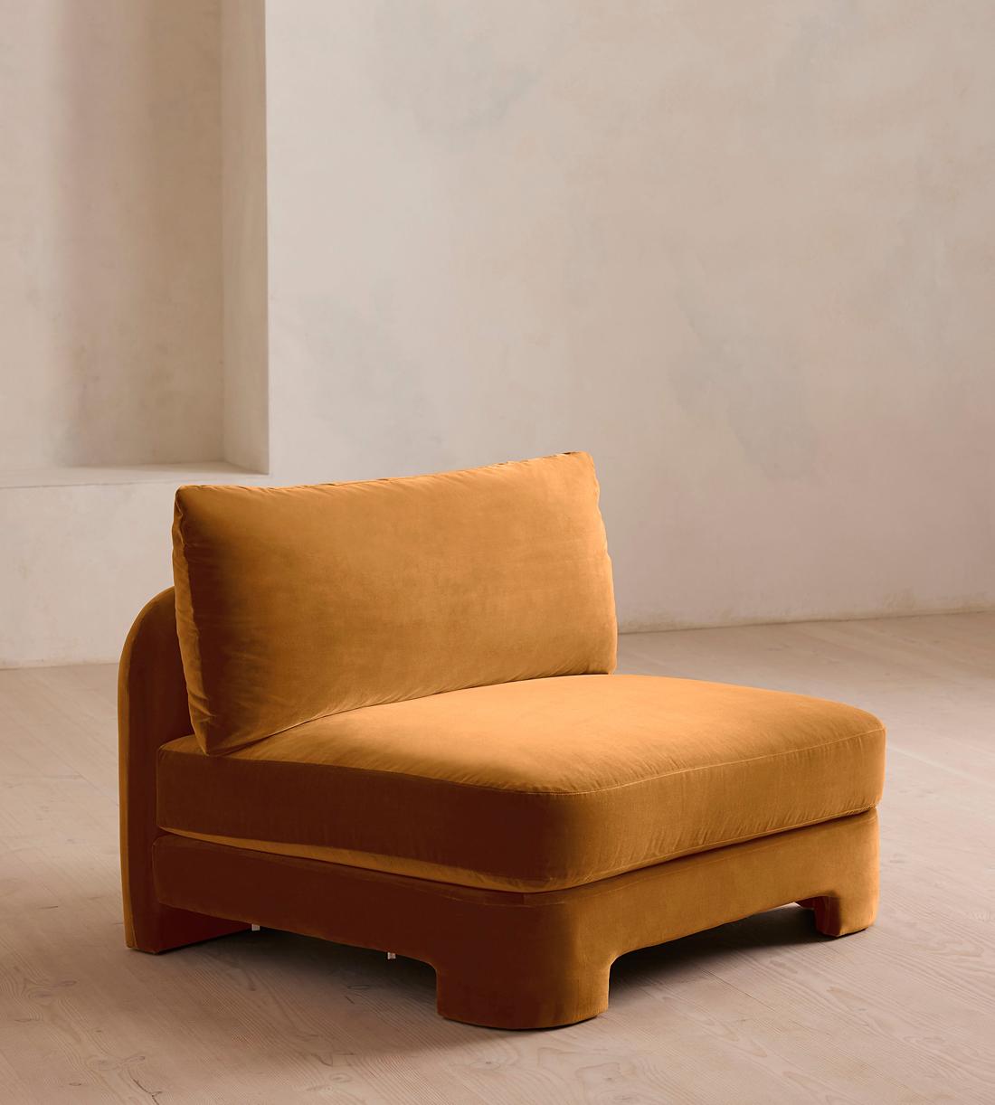 Odell Deeper Sit Sectional Sofa - Armless Module - Mustard Velvet - US - Image 2