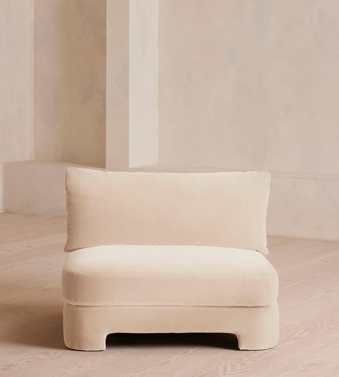 Odell Deeper Sit Sectional Sofa - Armless Module - Porcelain Velvet - US - Image 1