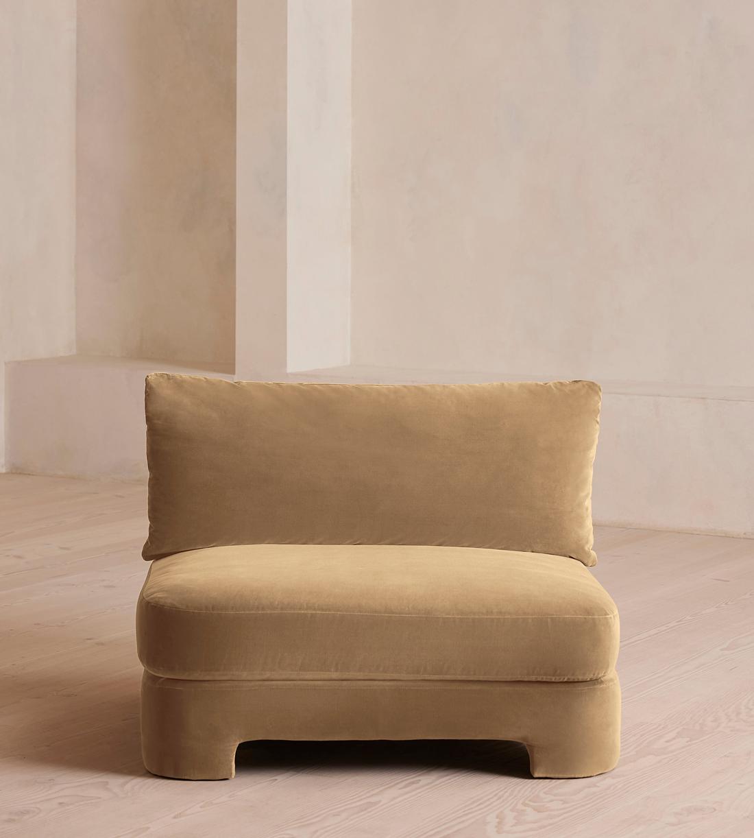 Odell Deeper Sit Sectional Sofa - Armless Module - Velvet Camel - US - Image 1