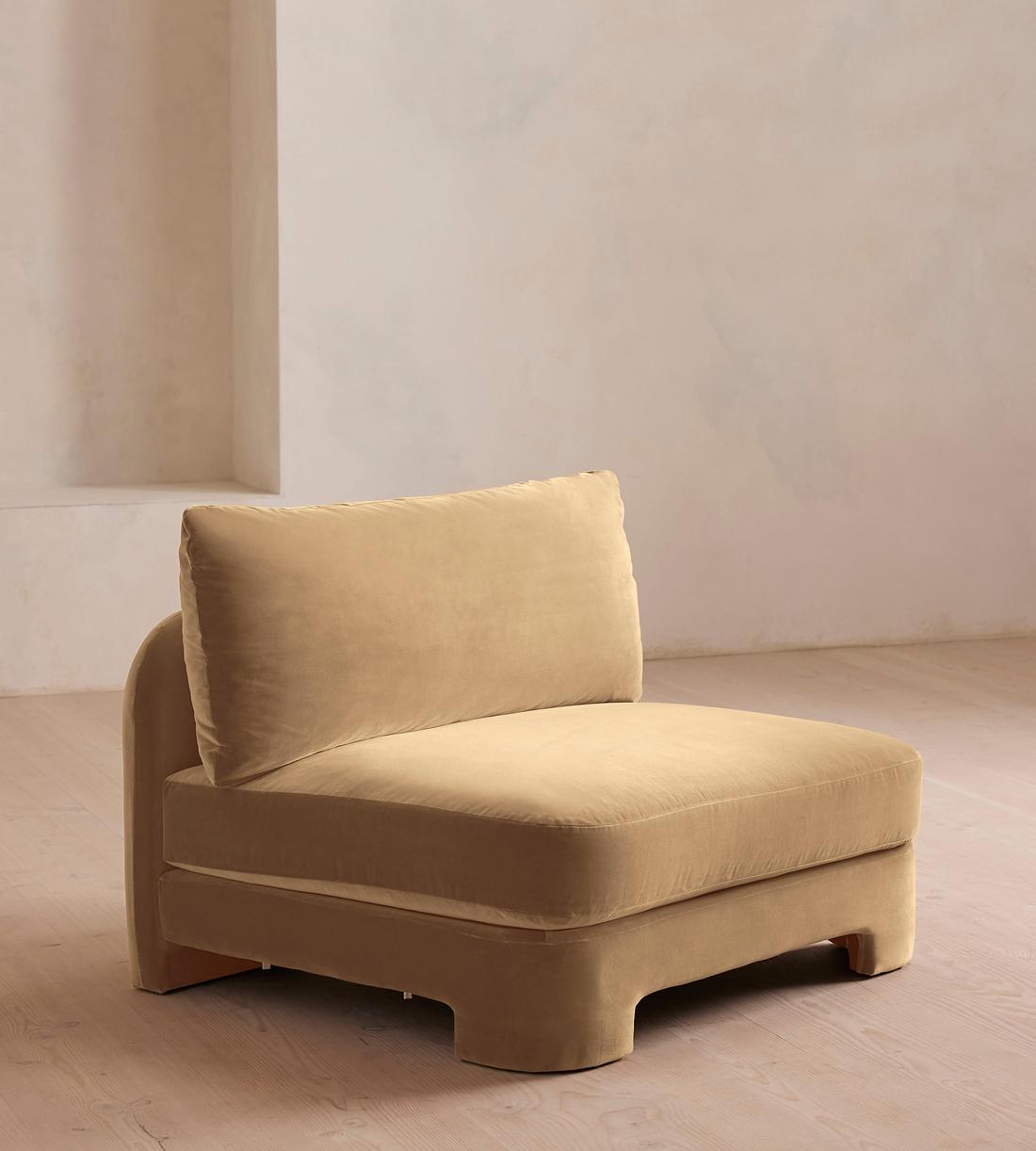 Odell Deeper Sit Sectional Sofa - Armless Module - Velvet Camel - US - Image 2