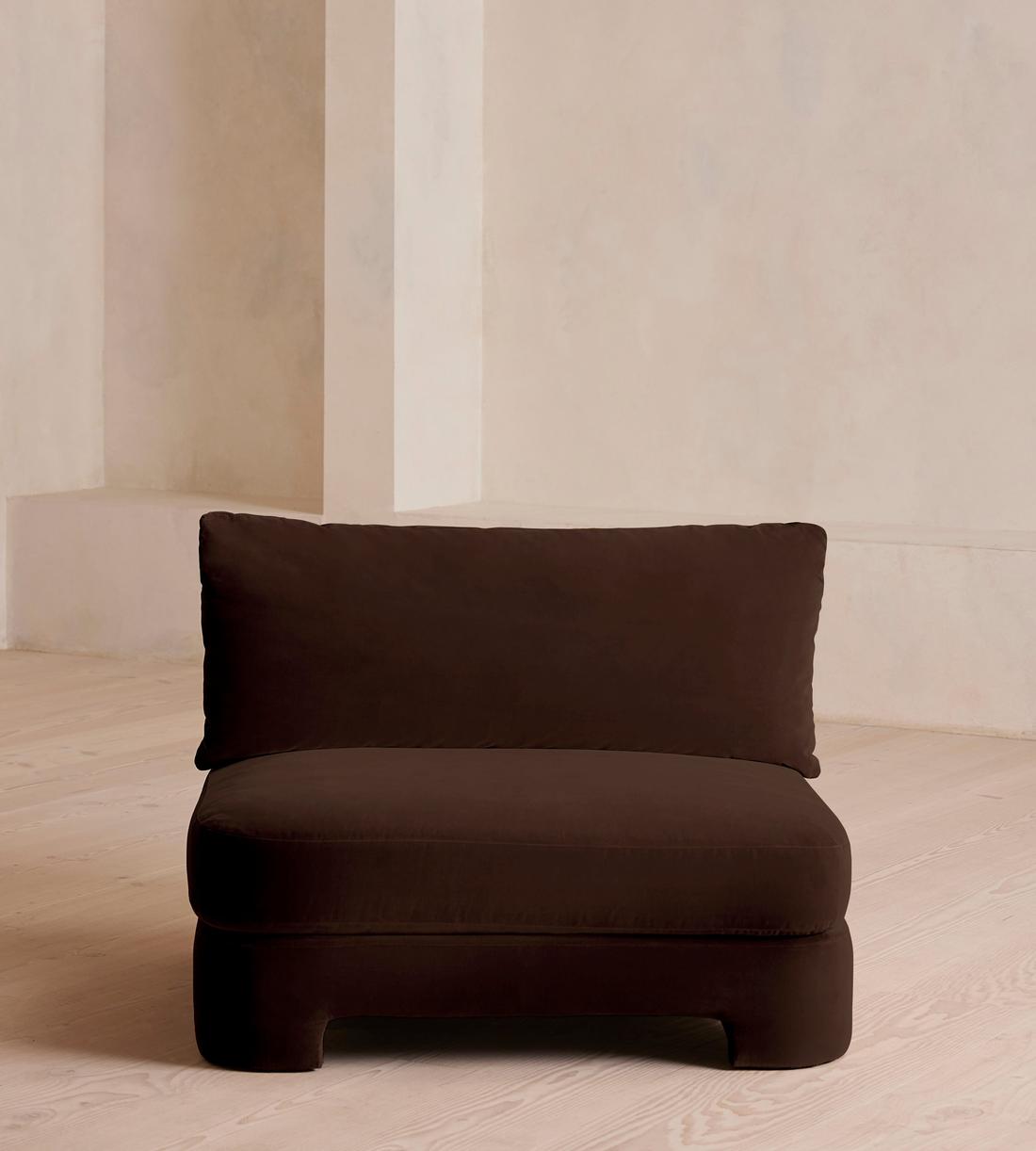 Odell Deeper Sit Sectional Sofa - Armless Module - Velvet - Chocolate - US - Image 1