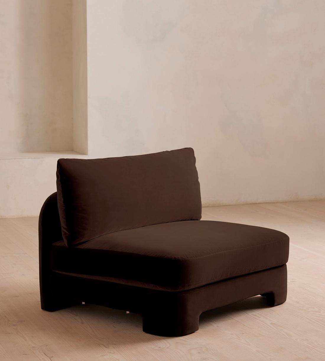 Odell Deeper Sit Sectional Sofa - Armless Module - Velvet - Chocolate - US - Image 2