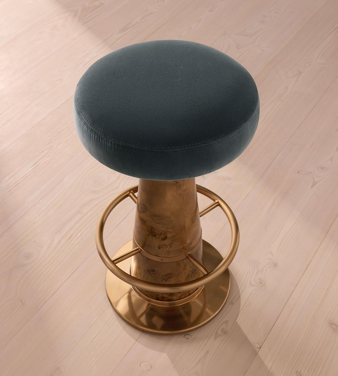 Killian Barstool - Velvet - Grey Blue - Images - Image 5