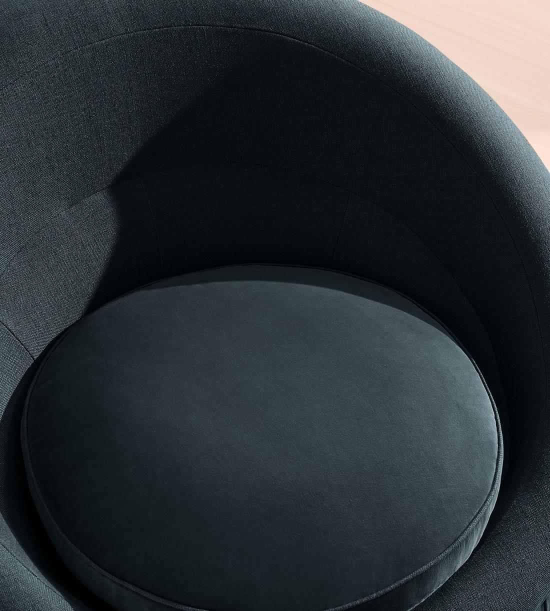 Abel Armchair - Velvet & Linen - Grey Blue - US - Images - Image 7