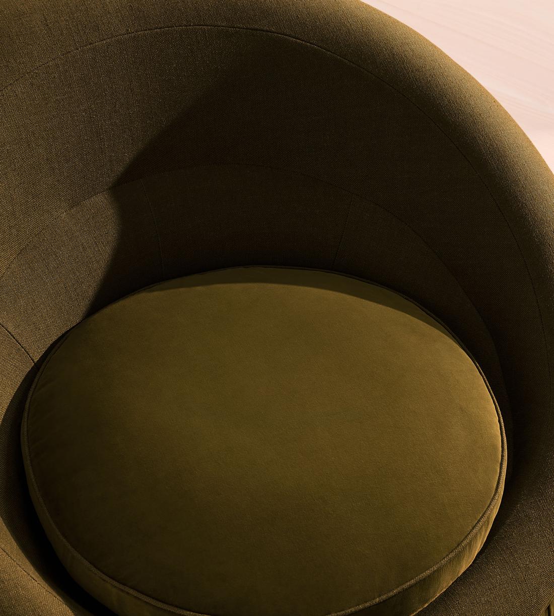 Abel Armchair - Velvet & Linen - Olive - Images - Image 5