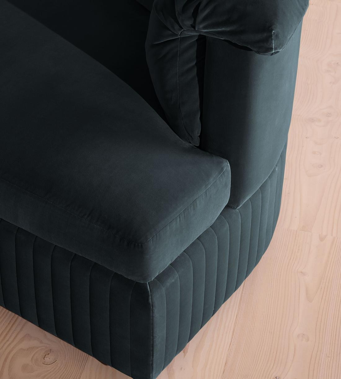 Oona Modular Sofa - Corner Sofa - Velvet Grey Blue UK - Lifestyle - Image 3