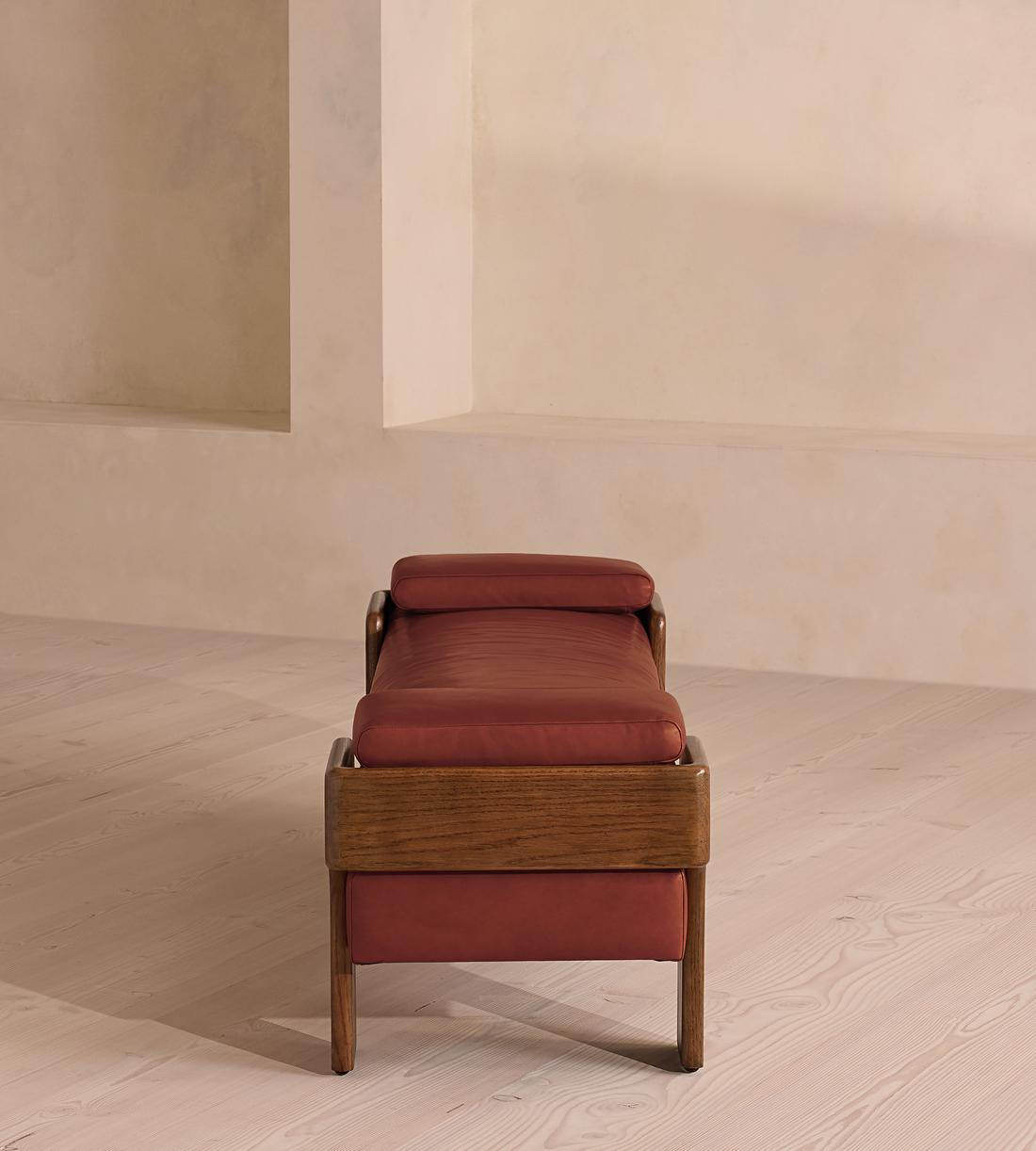 Marcia Bench - Leather - Sangria - Images - Image 3