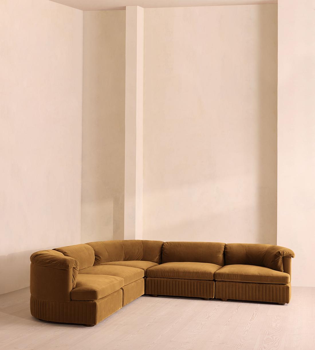 Oona Sectional Sofa - Corner Sofa - Velvet Mustard - US - Listing - Image 2