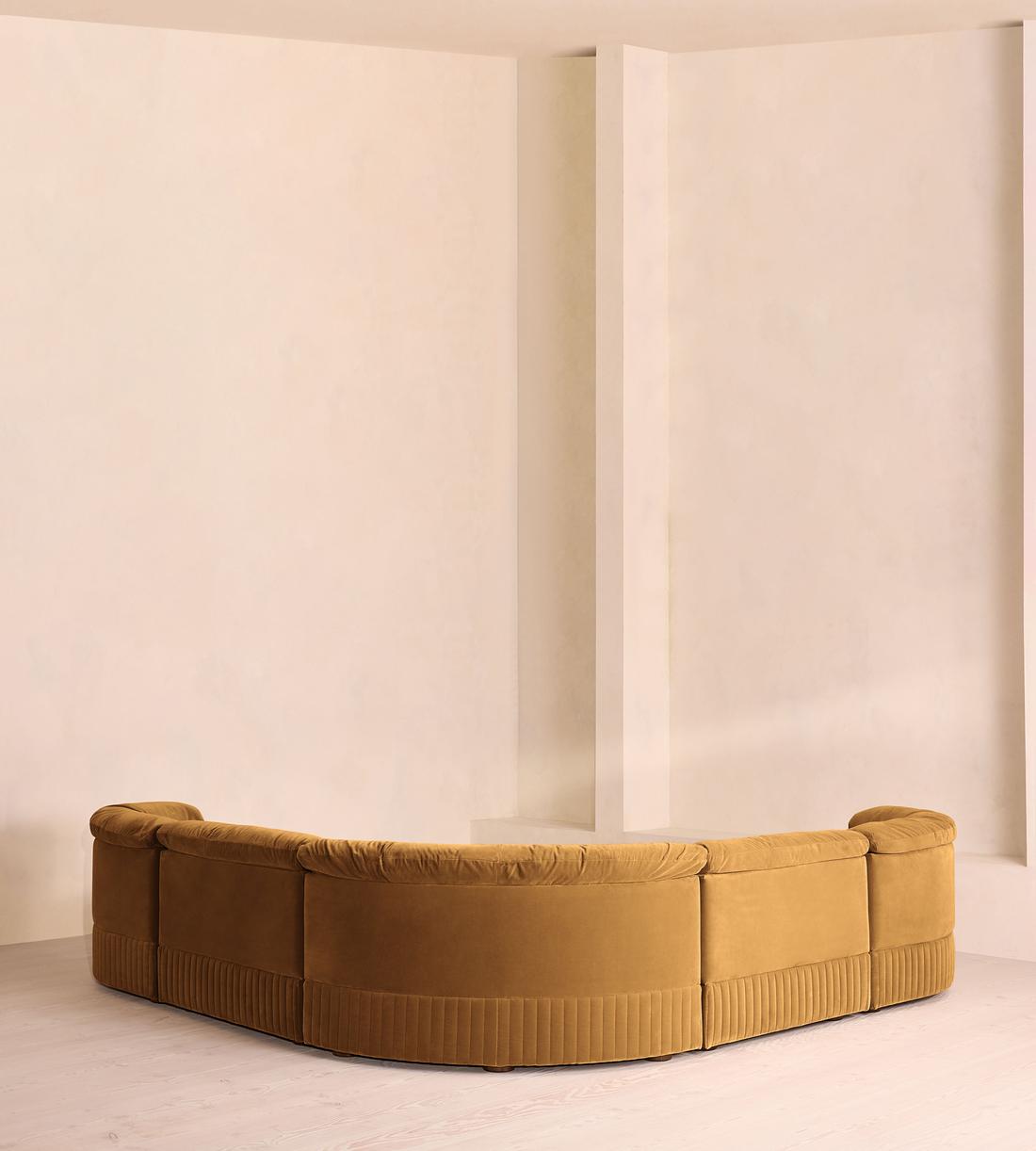Oona Sectional Sofa - Corner Sofa - Velvet Mustard - US - Images - Image 3