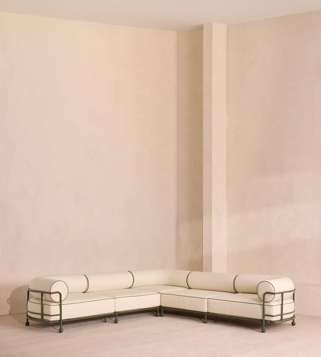Gaspard Outdoor Corner Module - Linen - Off White - Images - Image 5