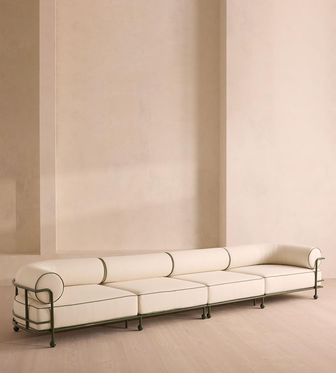 Gaspard Five-Seater Outdoor Sofa - Linen - Off White - US - Listing - Image 1