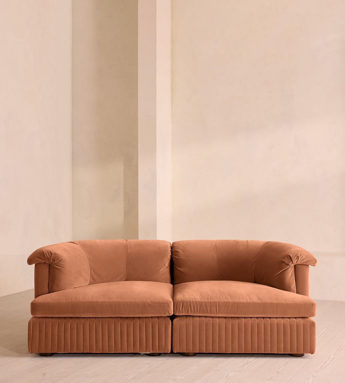Oona Sectional Sofa - Three Seater - Velvet Antique Rose - US - Listing - Image 2