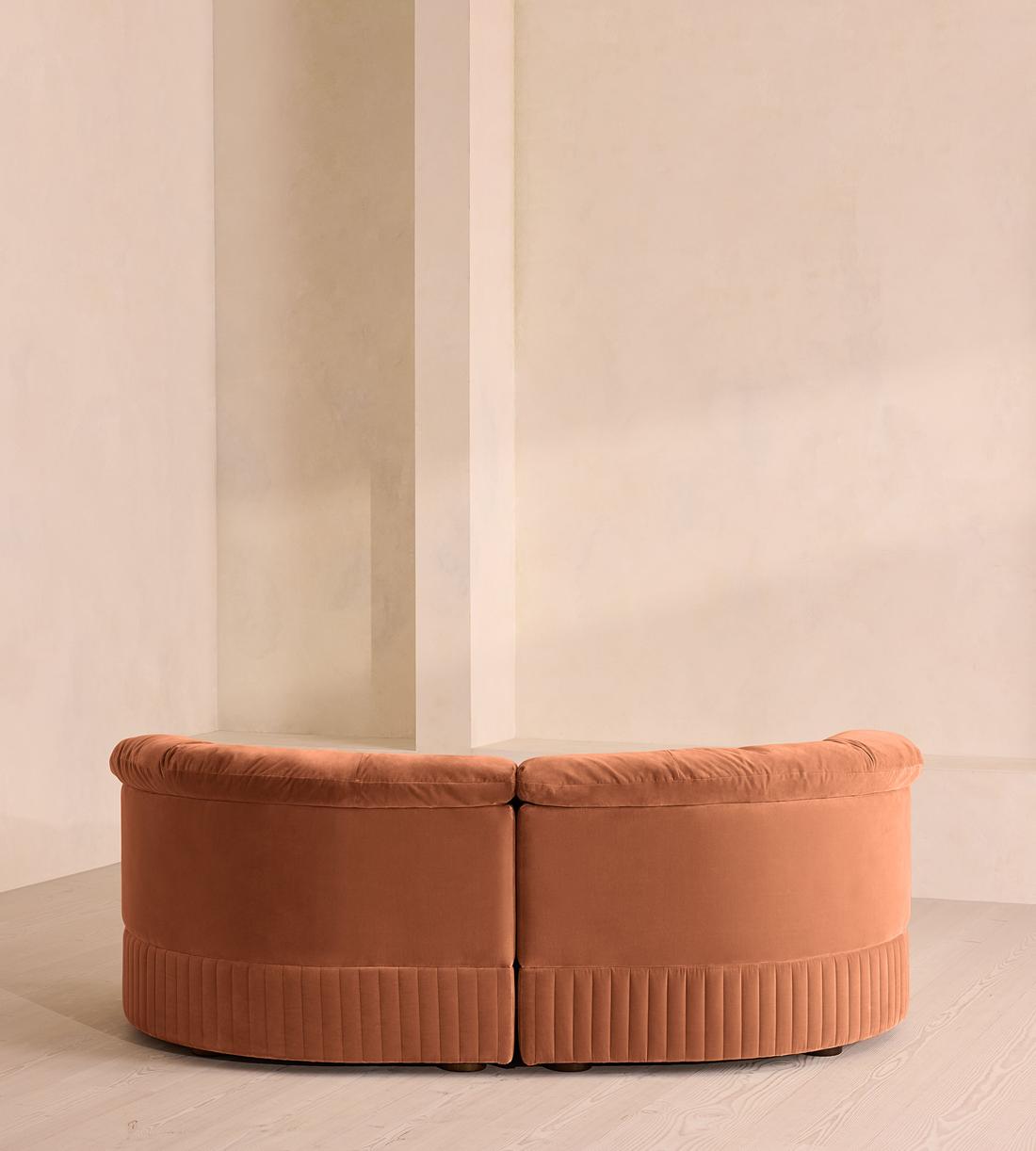 Oona Sectional Sofa - Three Seater - Velvet Antique Rose - US - Images - Image 4
