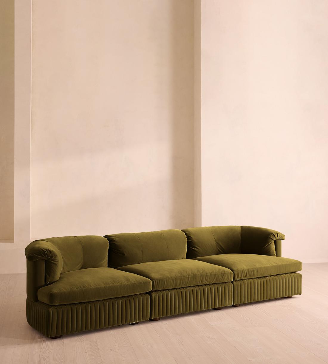 Oona Modular Sofa - Four Seater - Velvet Olive UK - Listing - Image 1