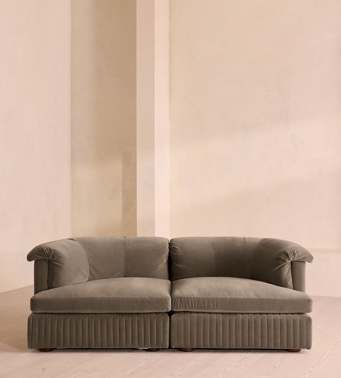 Oona Sectional Sofa - Three Seater - Velvet Taupe - US - Listing - Image 2